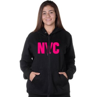 Moletom Feminino Aberto Estampa New York City