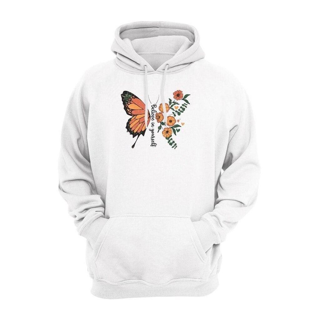 Moletom Feminino Algodão Macio Bolso Canguru Inverno