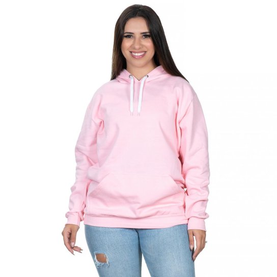 Moletom Feminino Blusa de Frio Canguru Flanelado Casual Liso Club 21 - Rosa é ruim? Moletom Feminino Blusa de Frio Canguru Flanelado Casual Liso Club 21 - Rosa é boa?