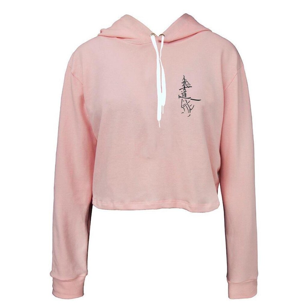 Moletom Feminino Cropped Capuz Samurai Moderno Dia a Dia
