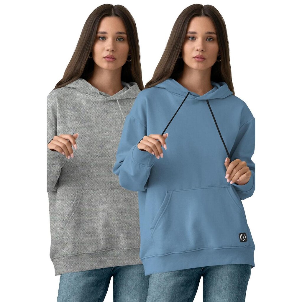 Moletom Feminino Fechado Flanelado Com Bolso e Capuz