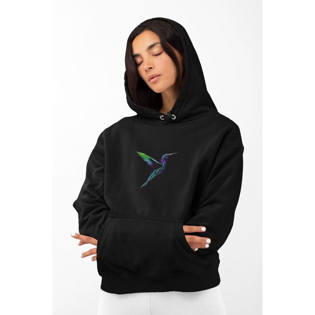 Moletom Feminino GinTropical Beija Flor em algodão com capuz