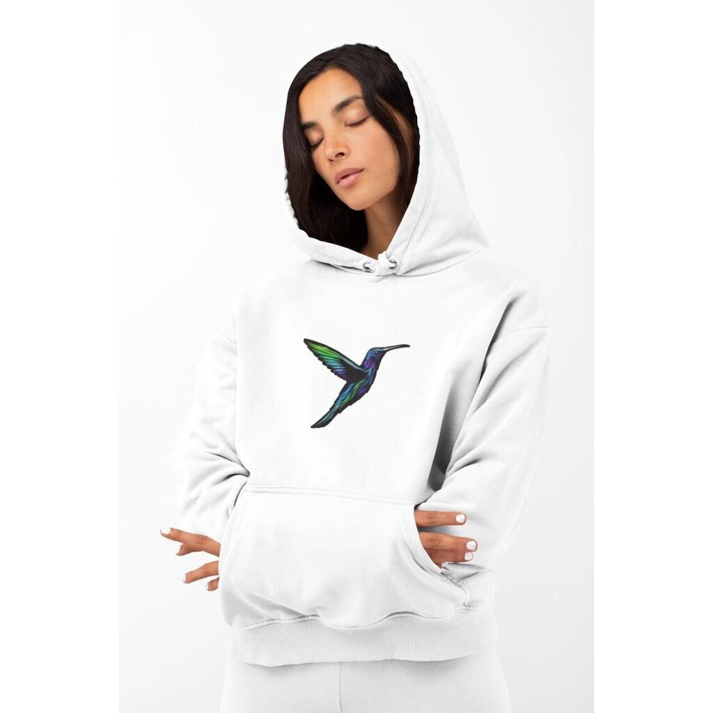 Moletom Feminino GinTropical Beija Flor em algodão com capuz