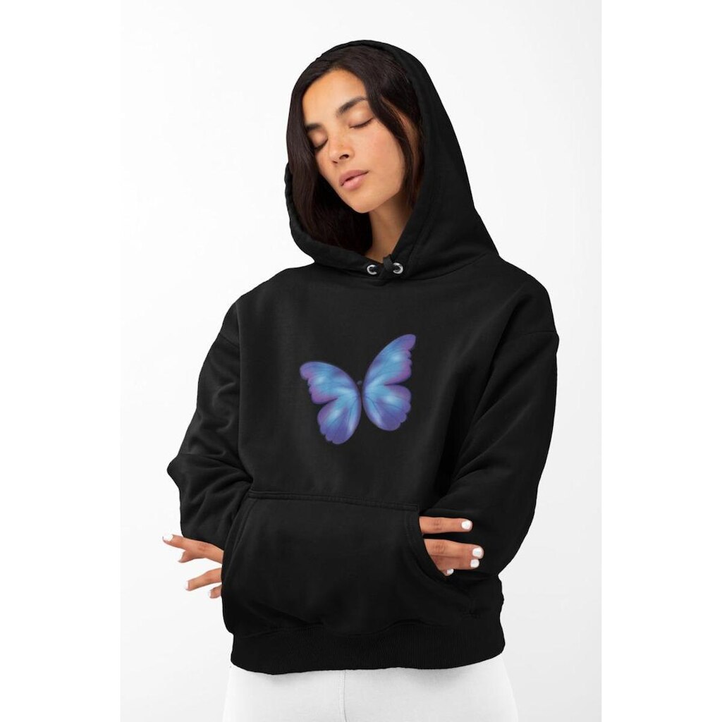 Moletom Feminino GinTropical Borboleta em algodão com capuz