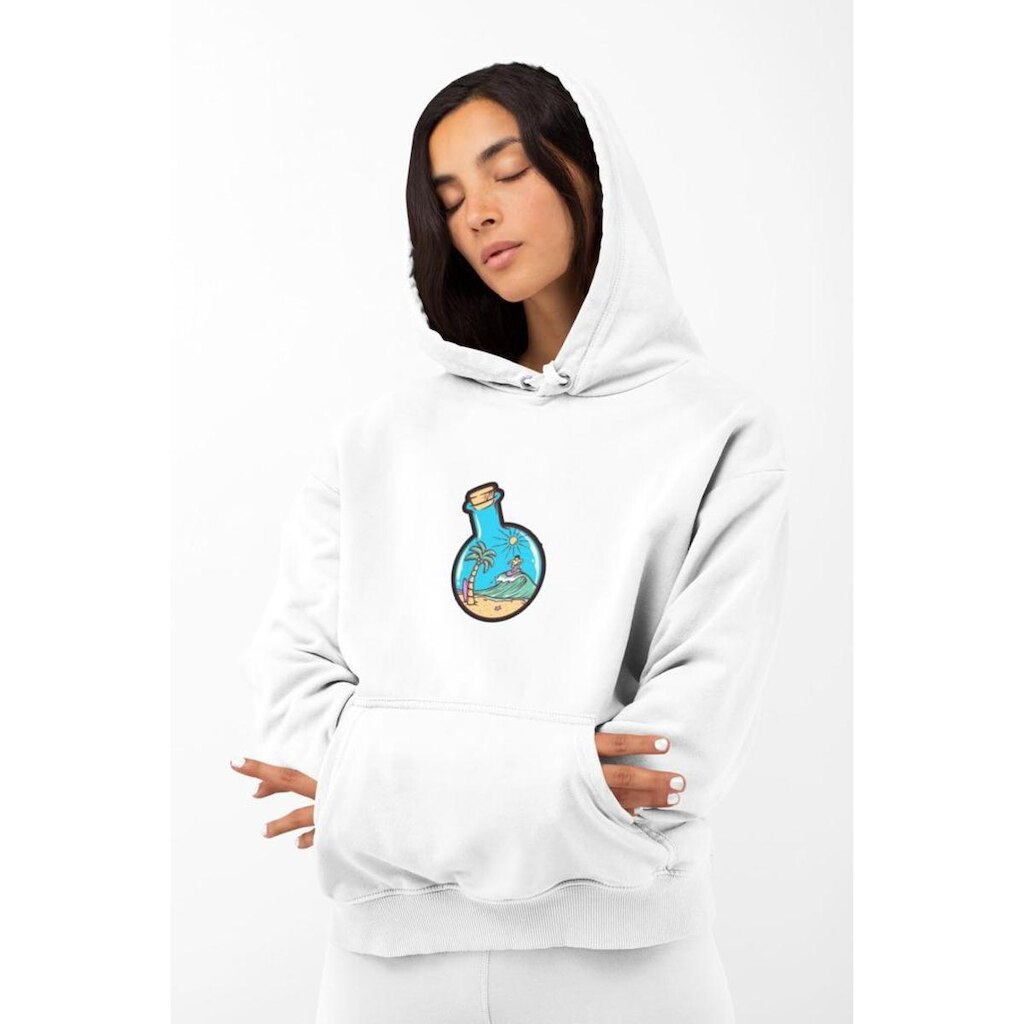 Moletom Feminino GinTropical Praia em algodão com capuz