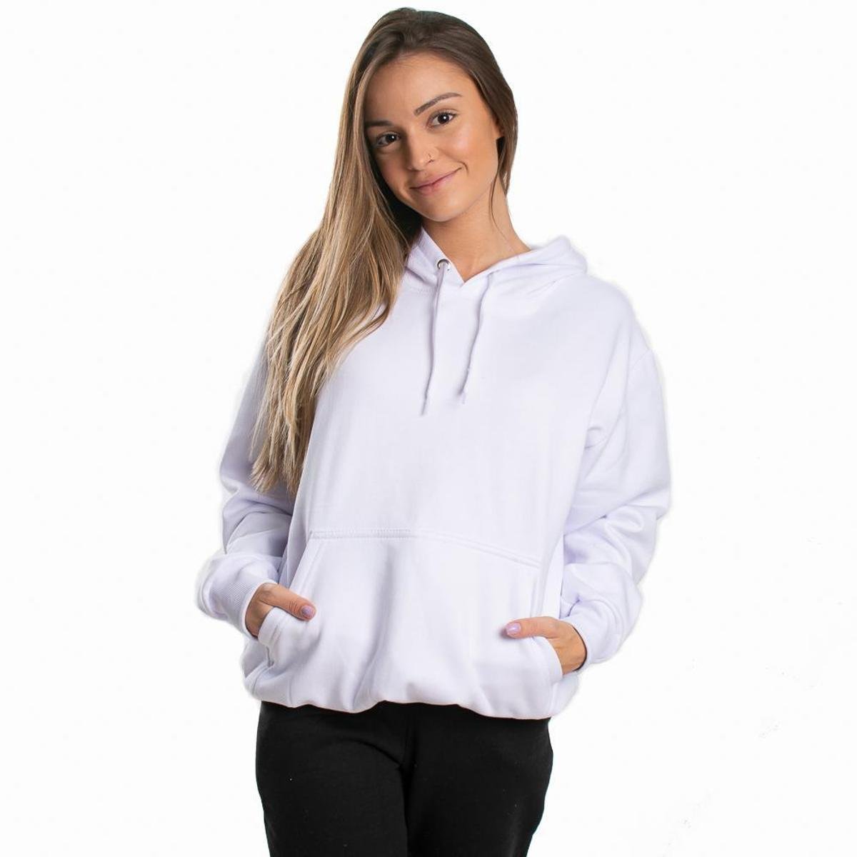 plain white moletom com capuz girls