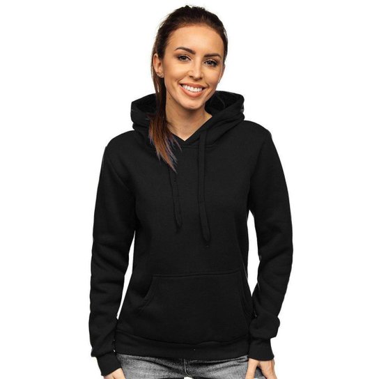 Casaco Feminino Moletom Preto Feminino Com Capuz Jaqueta Moletom