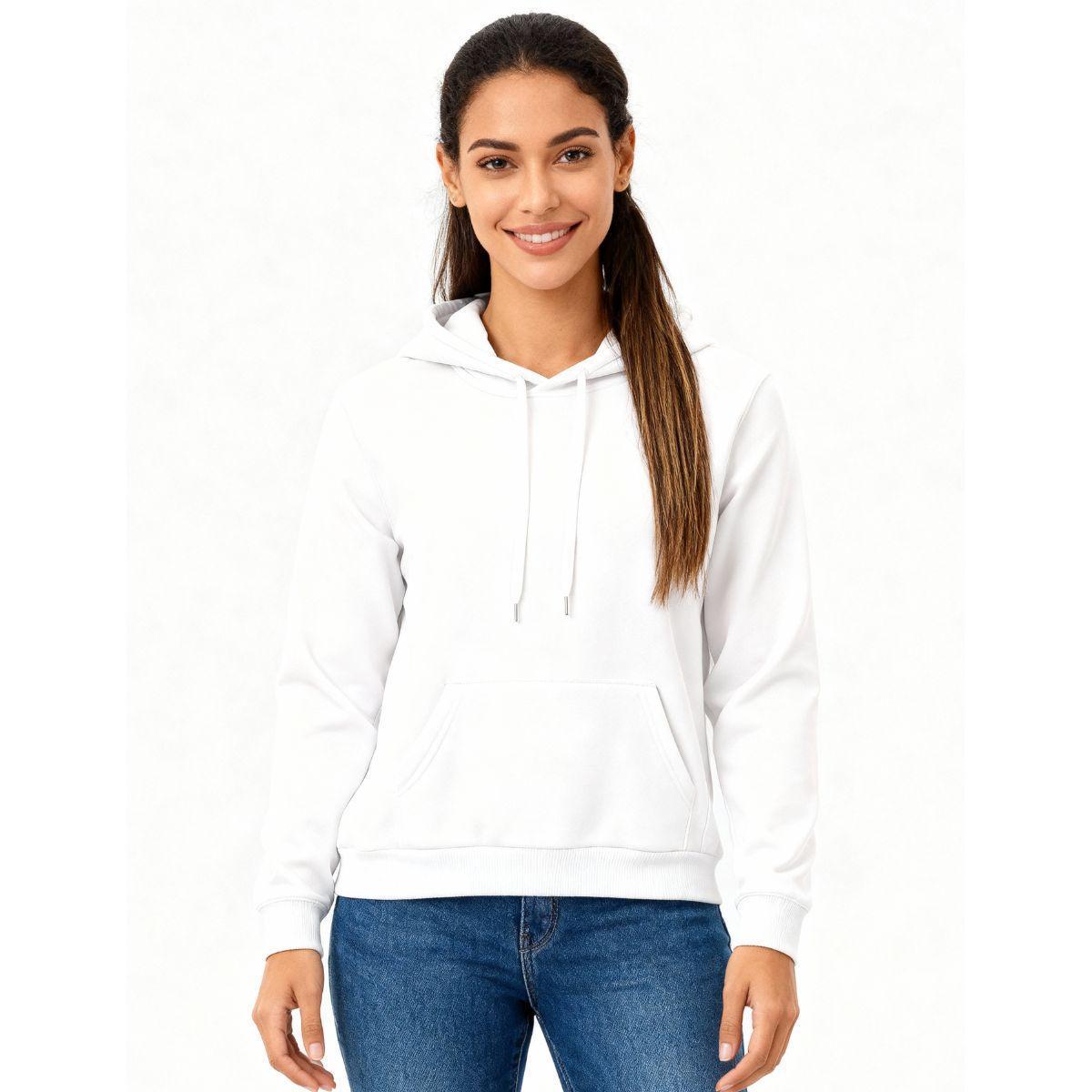 Moletom Feminino Liso Abrigo Blusa Moleton Casaco com Capuz Menor preço em Moletom Feminino Liso Abrigo Blusa Moleton Casaco com Capuz