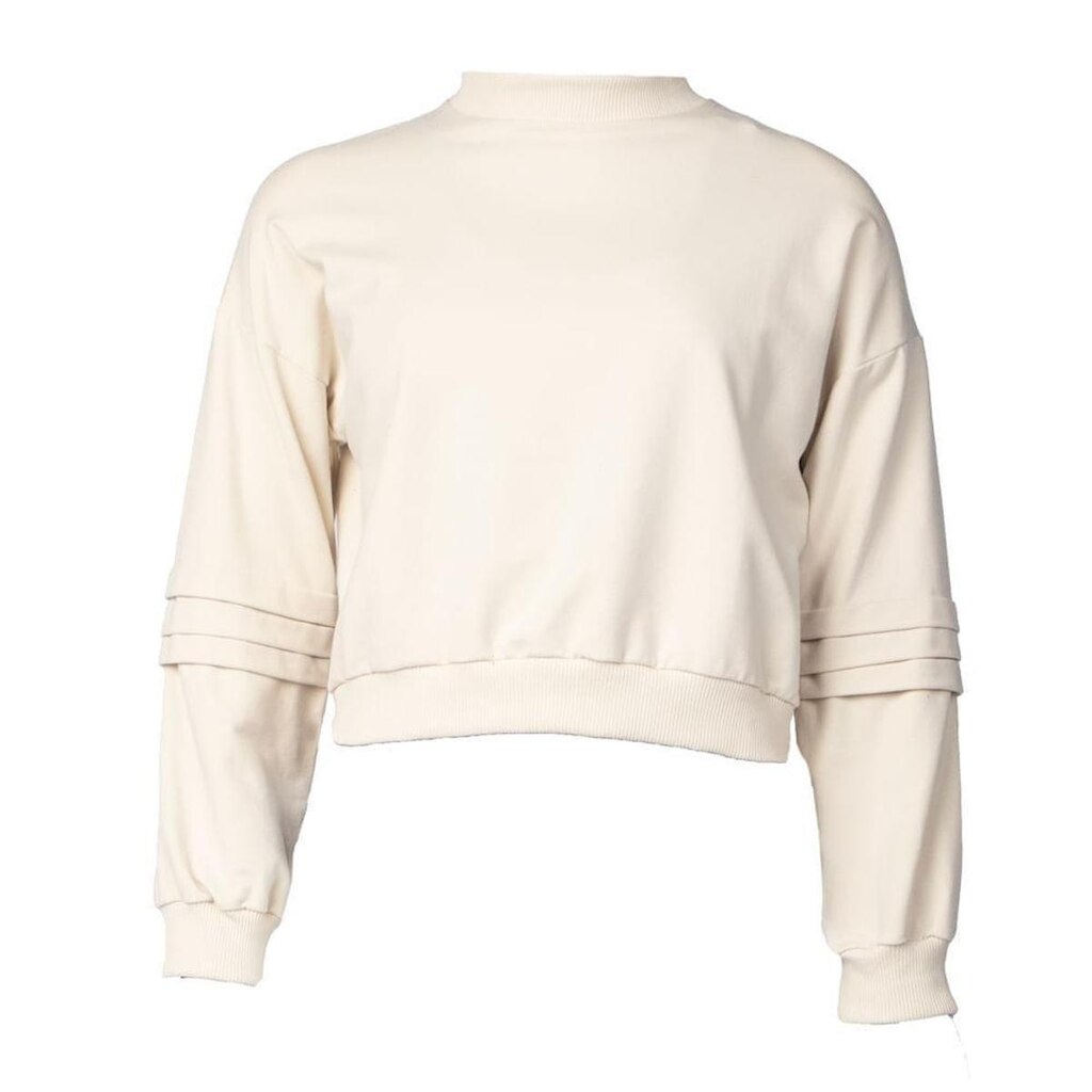Moletom Feminino Rovitex Modelagem Encurtada Bege