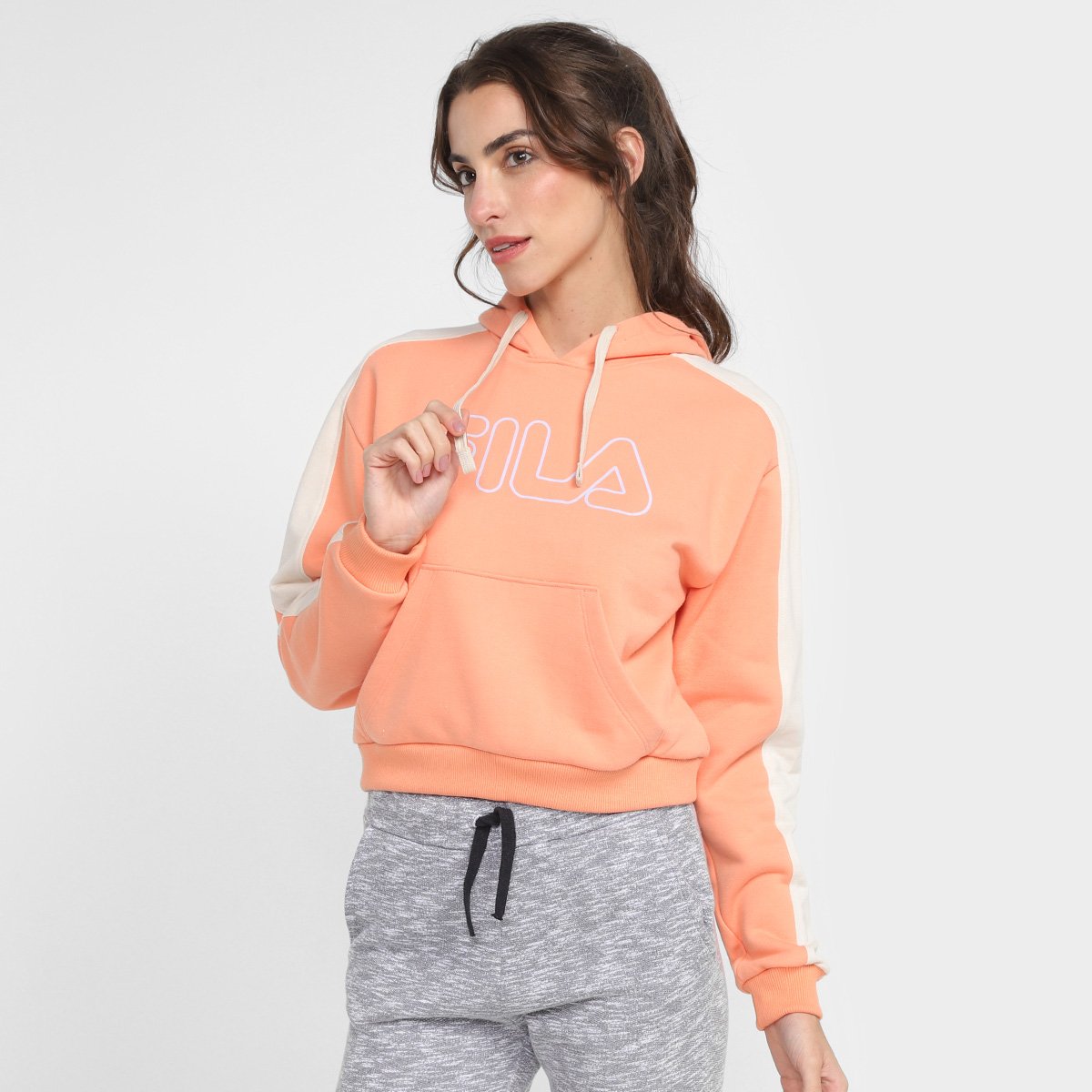 Moletom Fila Basic Colors Capuz Feminino Menor preço em Moletom Fila Basic Colors Capuz Feminino