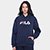Moletom Fila Comfort Letter Winter Com Capuz Feminino - Marinho