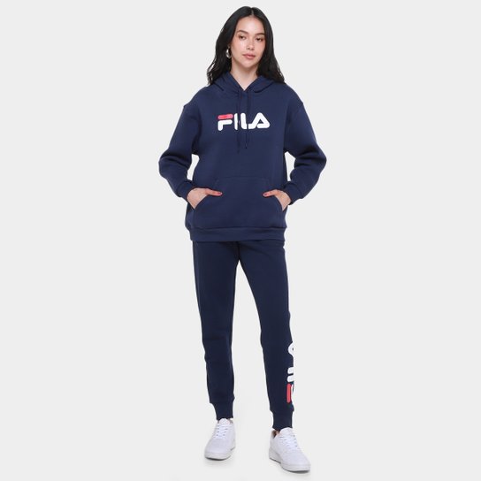 Moletom Fila Comfort Letter Winter Com Capuz Feminino