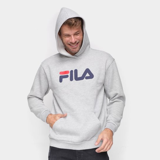 Moletom Fila Letter Winter Masculino - Mescla Menor preço em Moletom Fila Letter Winter Masculino - Mescla