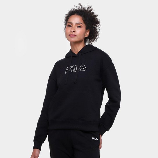 Moletom Feminino Blusa Fila Blusa Capuz Outline Fila Casaco