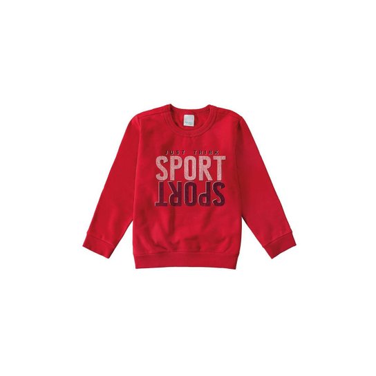 Moletom Flanelado Malwee Kids Malwee Kids Masculino Infantil - Vermelho
