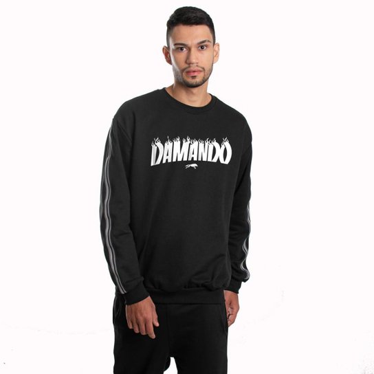 Moletom Flanelado Masculino Básico DM DAMANDO - Preto