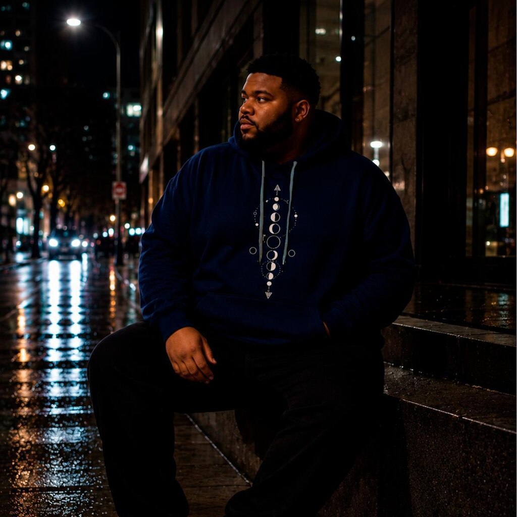 Moletom Flanelado Plus Size Estampado Agasalho Canguru Inverno Fases da Lua