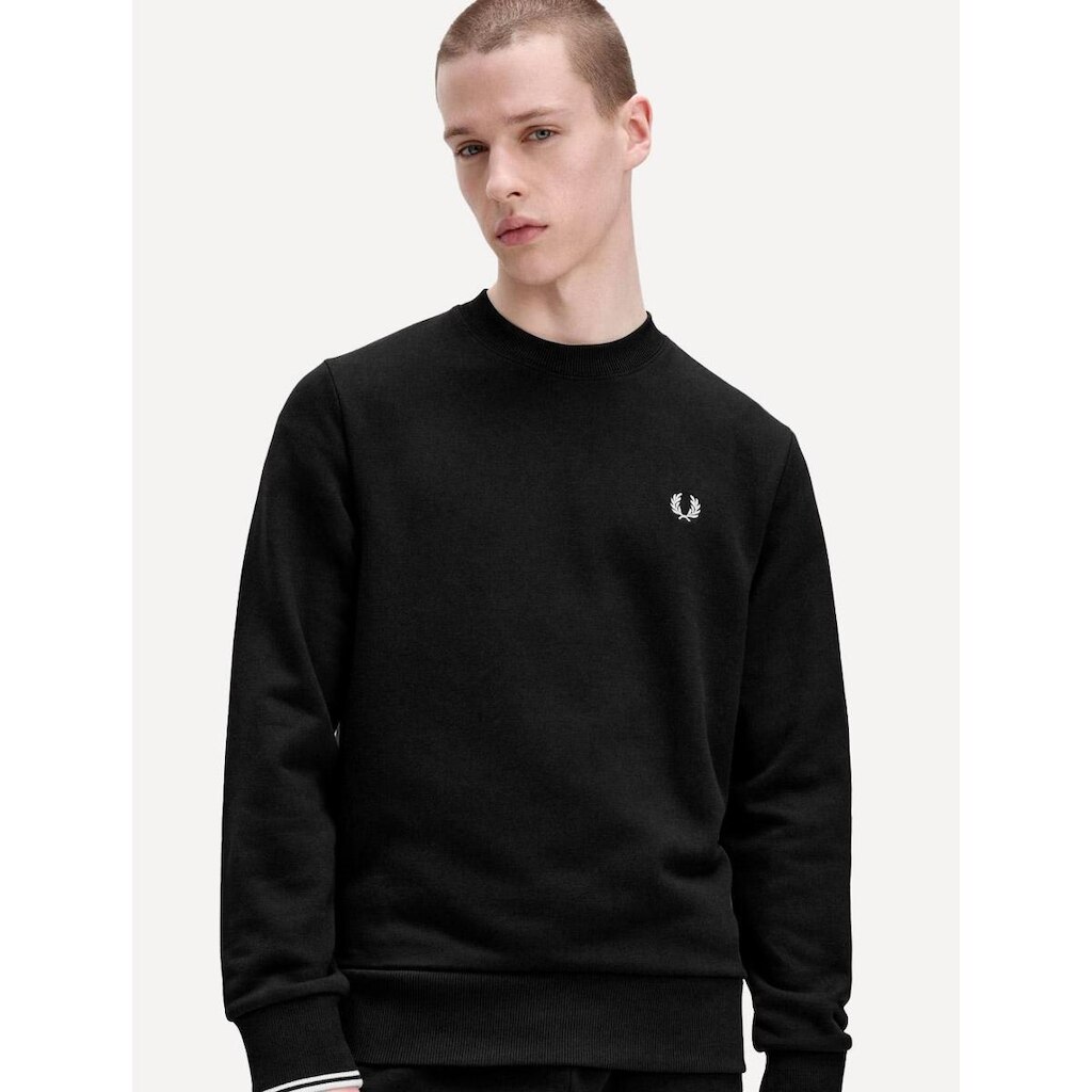 Moletom Fred Perry Masculino Crewneck Laurel Preto