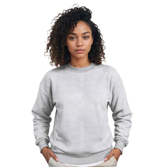 Moletom Gola Careca Feminino Algodão Liso Kit 2 Peças
