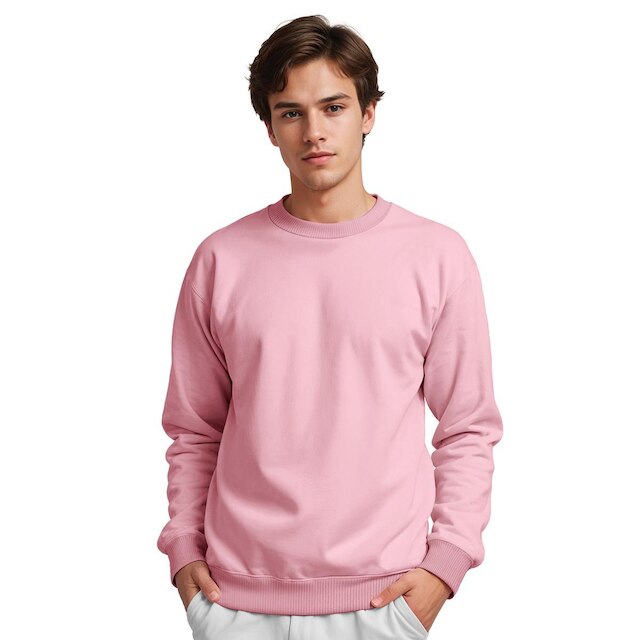Moletom Gola Careca Masculino Algodão Liso Kit 2 Peças