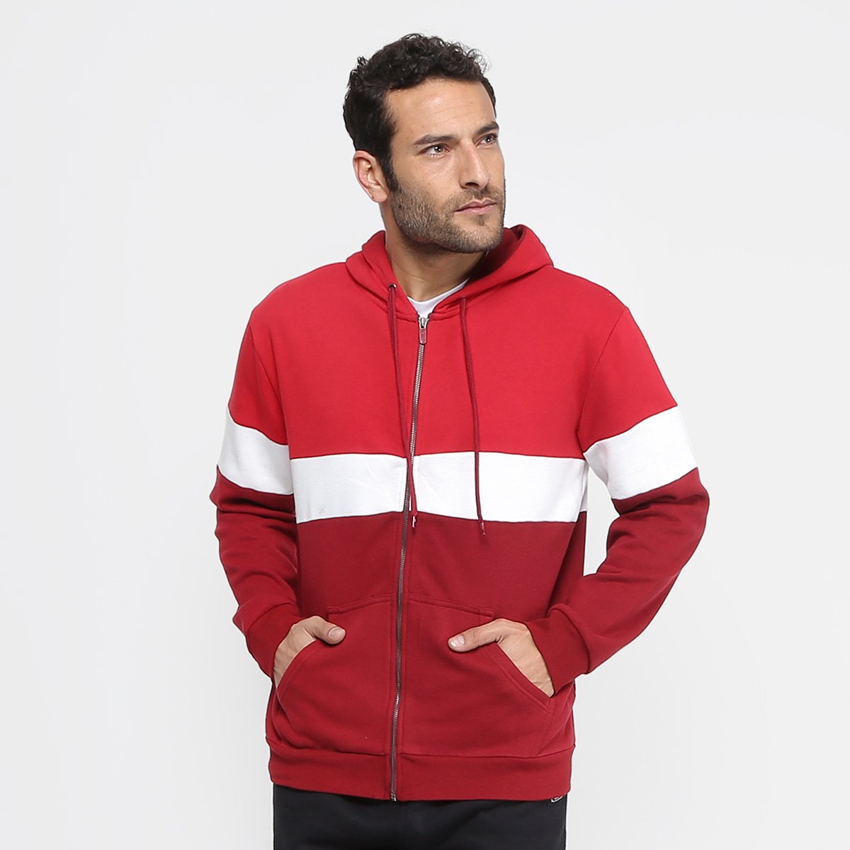red zip up moletom com capuz h&m