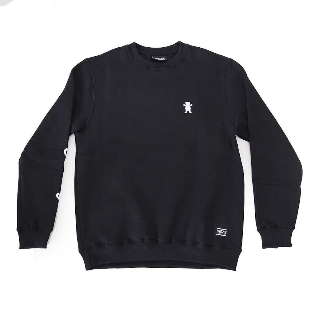 Moletom Grizzly Careca Mini Bear Script Crewneck - Preto