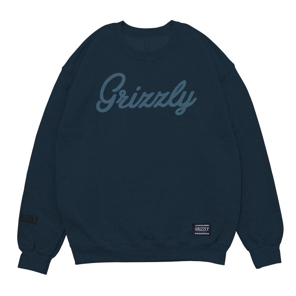Moletom Grizzly Script Logo Crew Neck G MIDNIGHT BLUE UNICA
