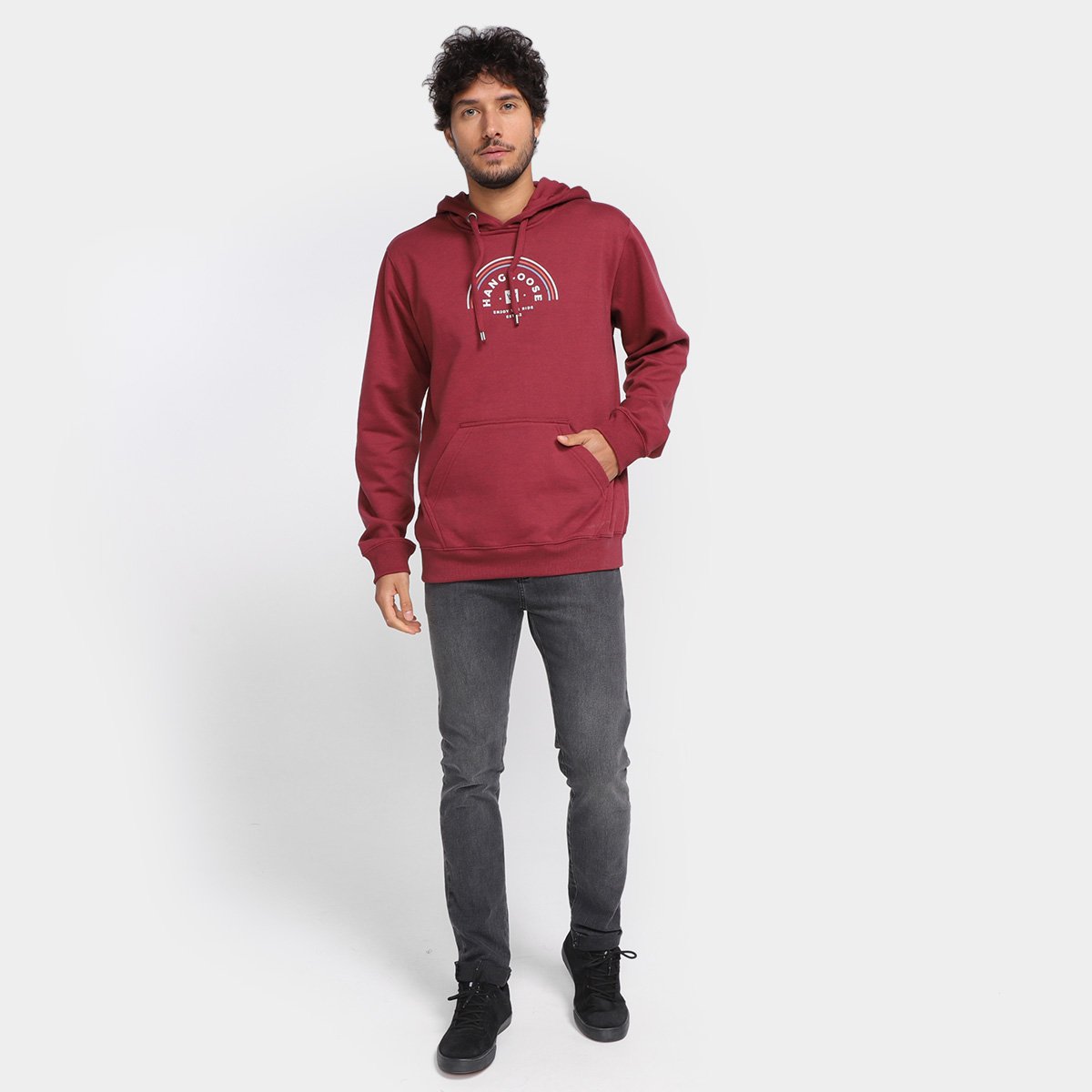 loose neck moletom com capuz