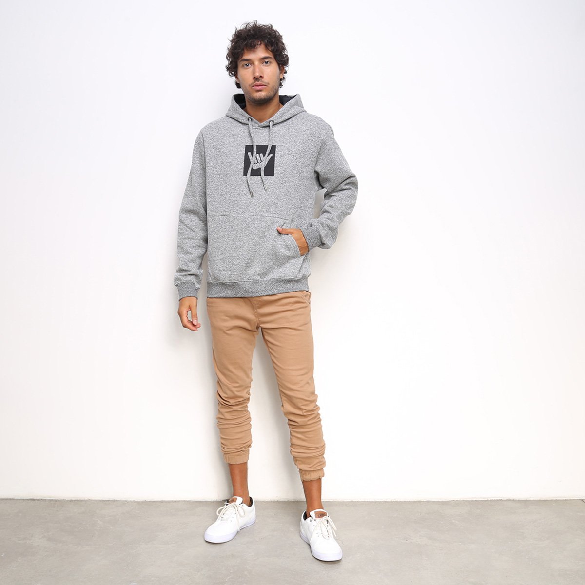 loose neck moletom com capuz