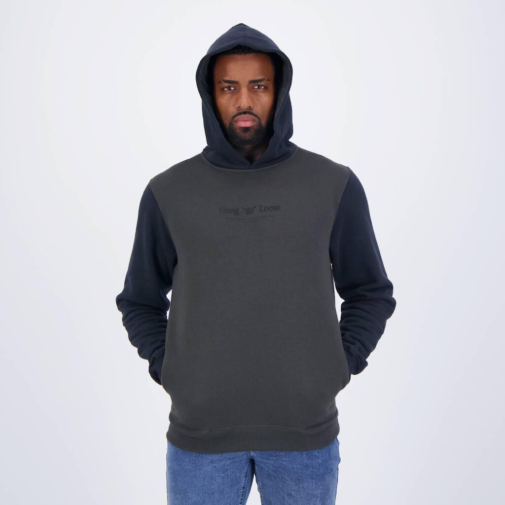 Moletom Hang Loose Outhere Cinza Escuro e Preto