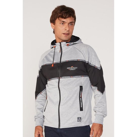 Moletom HD Canguru Aberto Masculino - Cinza Menor preço em Moletom HD Canguru Aberto Masculino - Cinza