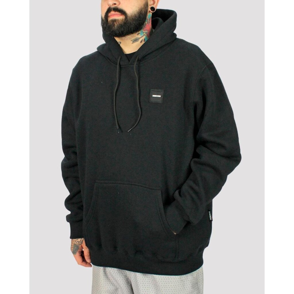 Moletom Hocks Canguru Fechado Promo ETQ - Preto