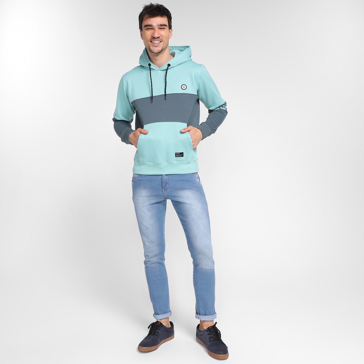 nike hybrid half zip moletom com capuz