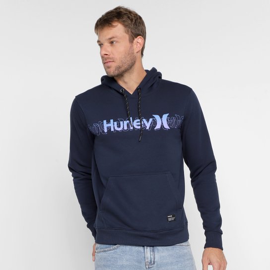 Moletom Hurley O&O Cascade Capuz Masculino - Marinho Menor preço em Moletom Hurley O&O Cascade Capuz Masculino - Marinho