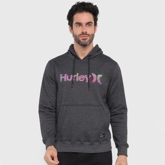 Moletom Hurley O&O Smoke Masculino - Mescla Escuro Menor preço em Moletom Hurley O&O Smoke Masculino - Mescla Escuro