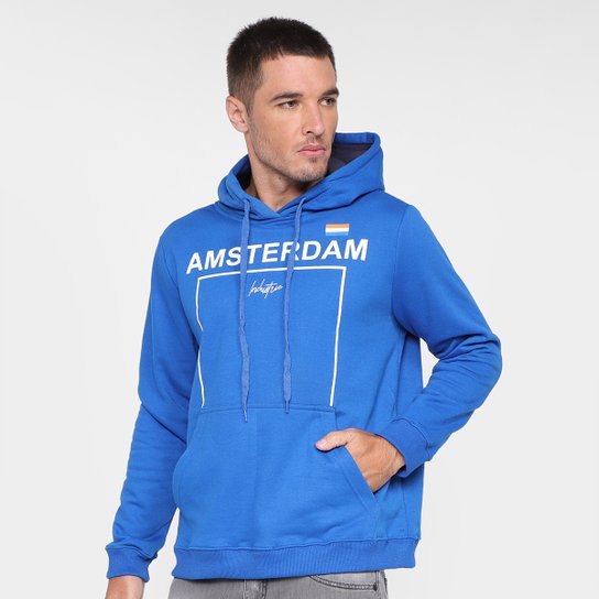 Moletom Industrie Amsterdam C/ Capuz Masculino - Azul Royal