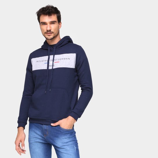 Moletom Industrie Estampada Com Capuz Masculina - Marinho