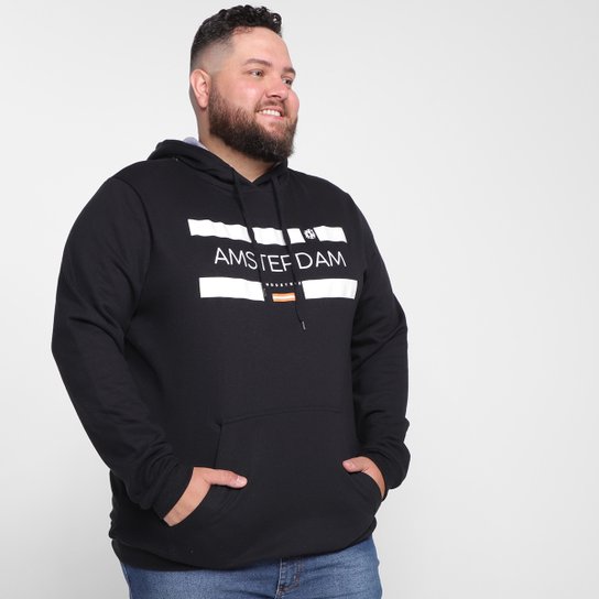 Menor preço em Moletom Industrie Plus Size Com Capuz Masculino - Preto