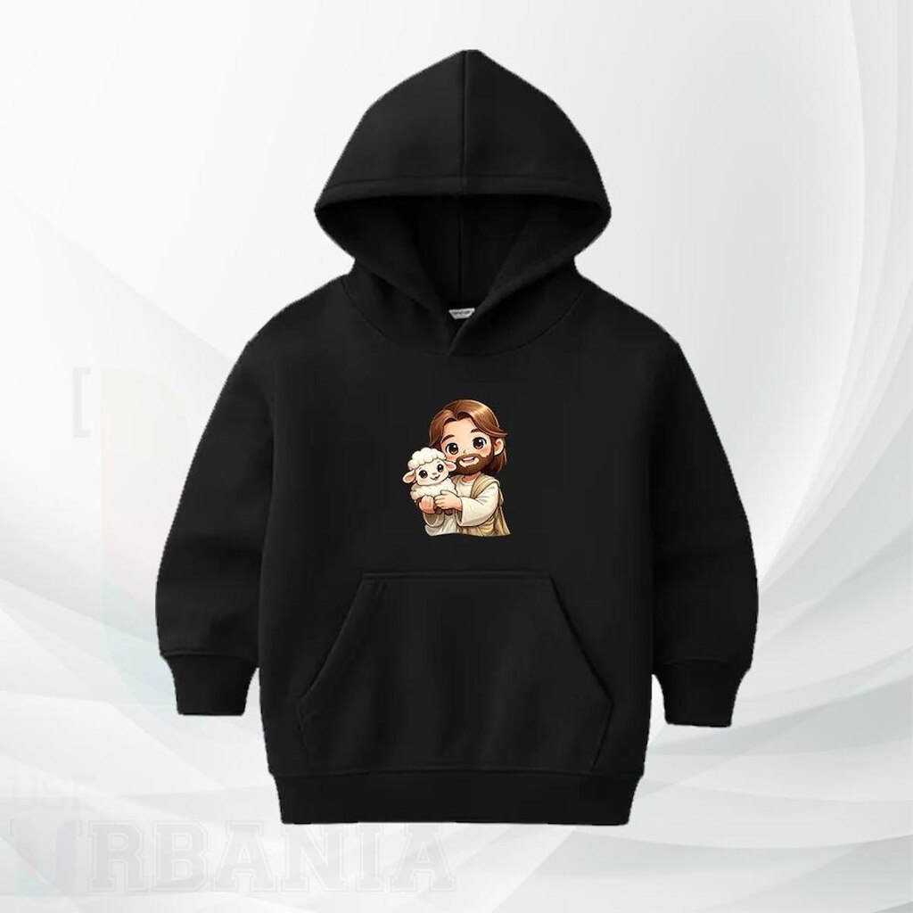 Moletom Infantil Canguru com Ovelhinha Blusa moleton com Capuz Flanelada Confortável