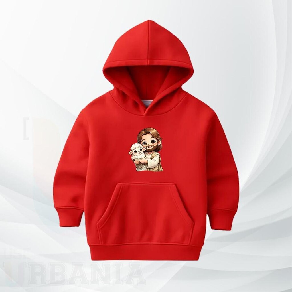 Moletom Infantil Canguru com Ovelhinha Blusa moleton com Capuz Flanelada Confortável