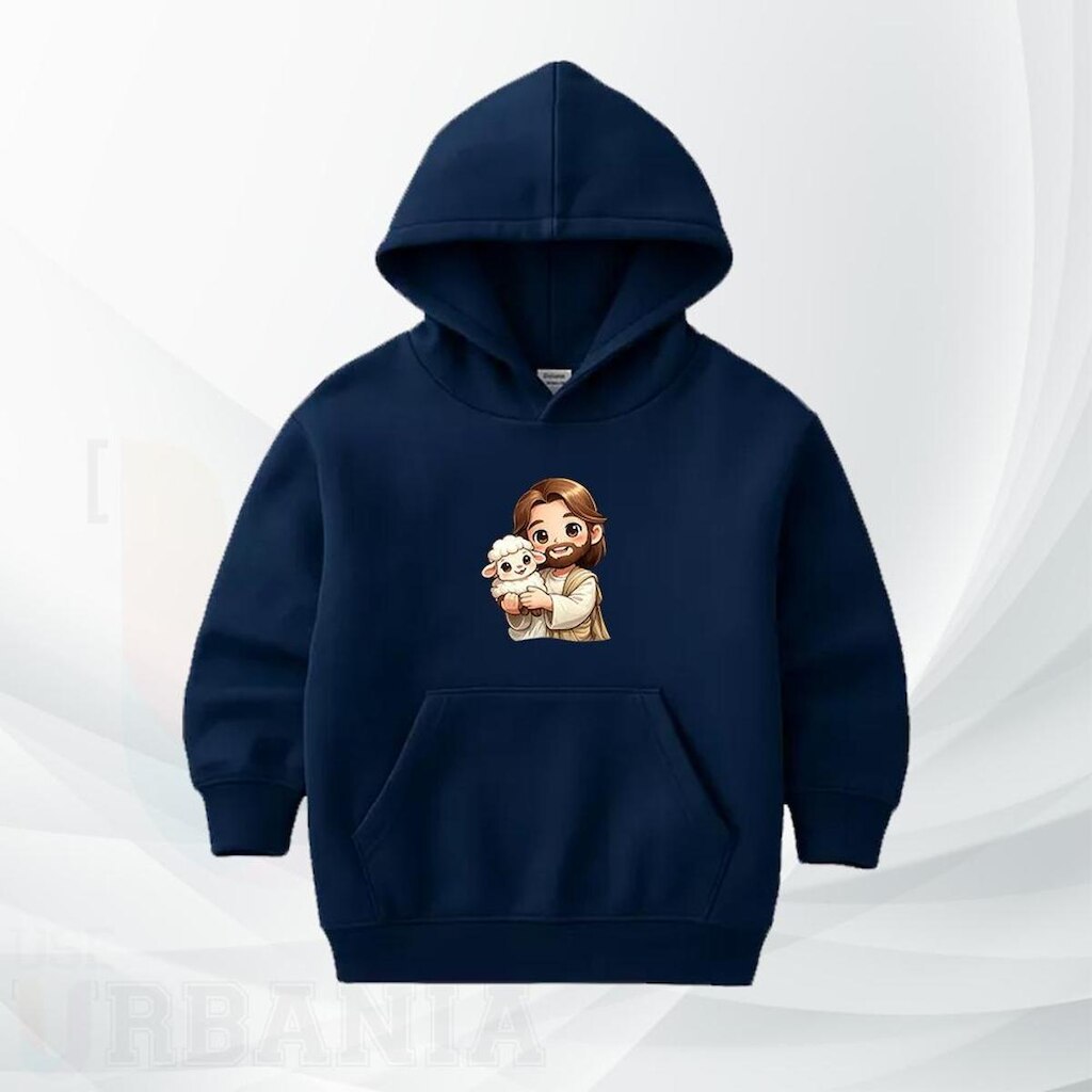 Moletom Infantil Canguru com Ovelhinha Blusa moleton com Capuz Flanelada Confortável