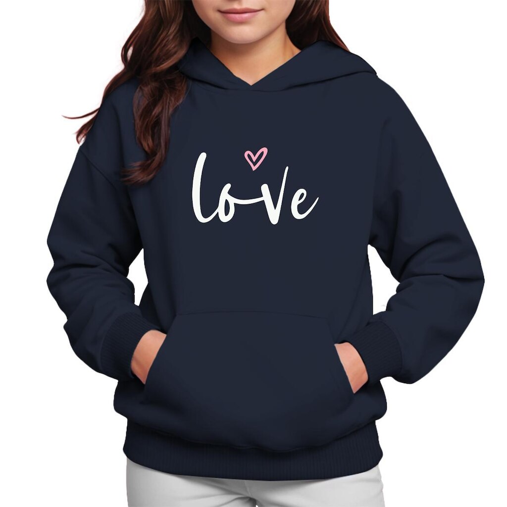 Moletom Infantil Canguru Menina Algodão Estampa Love