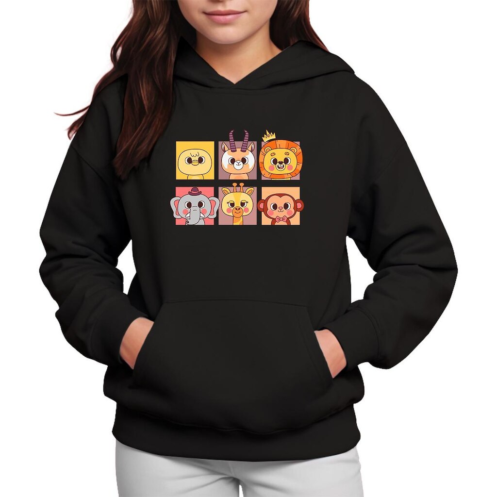 Moletom Infantil Canguru Menina Estampa Animaizinhos