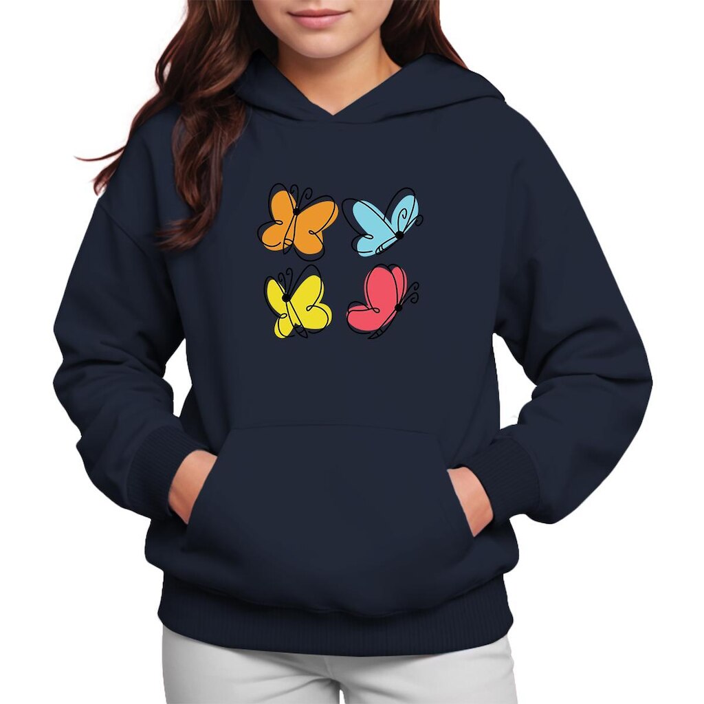 Moletom Infantil Canguru Menina Estampa Borboletas