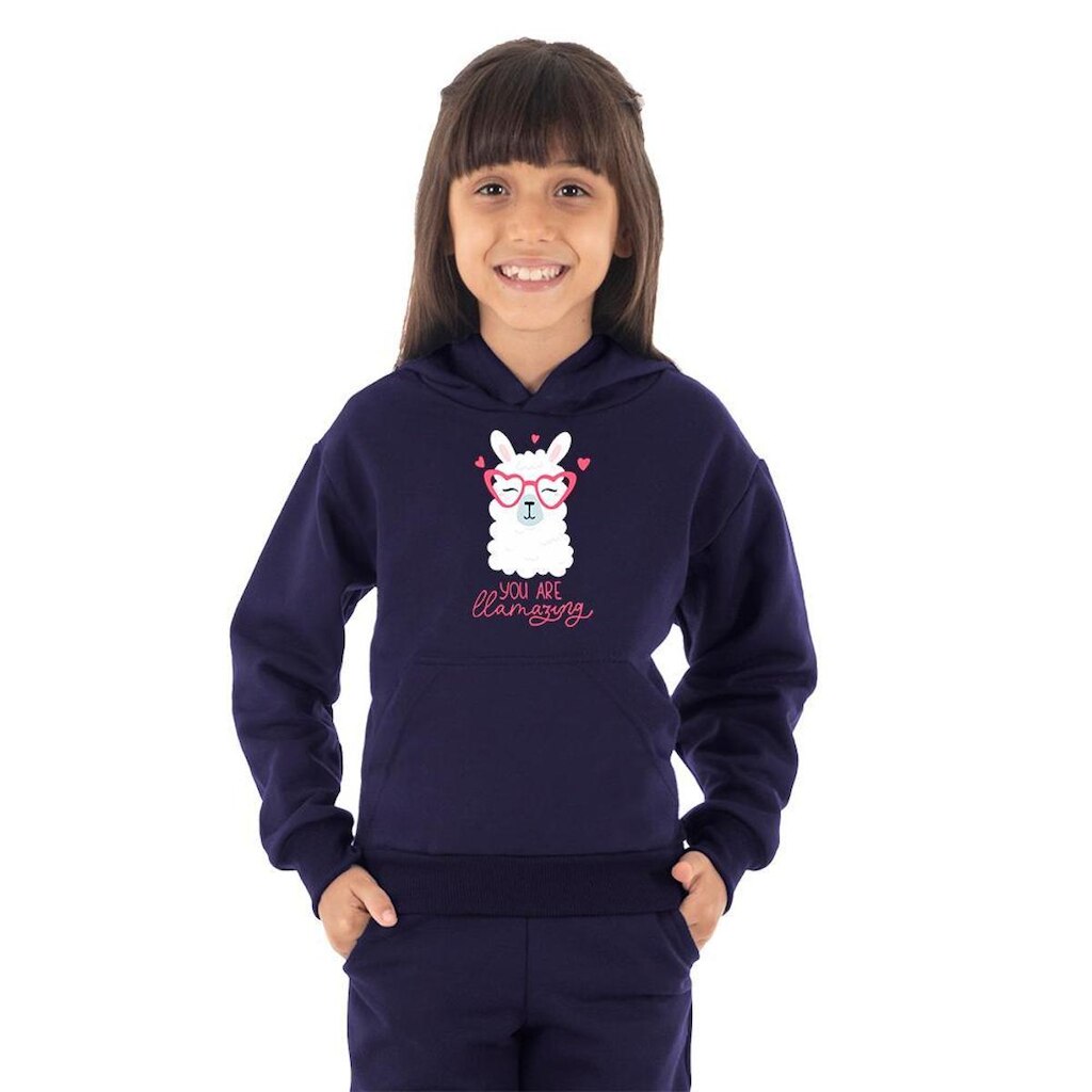 Moletom Infantil Canguru Menina Lhama Benellys