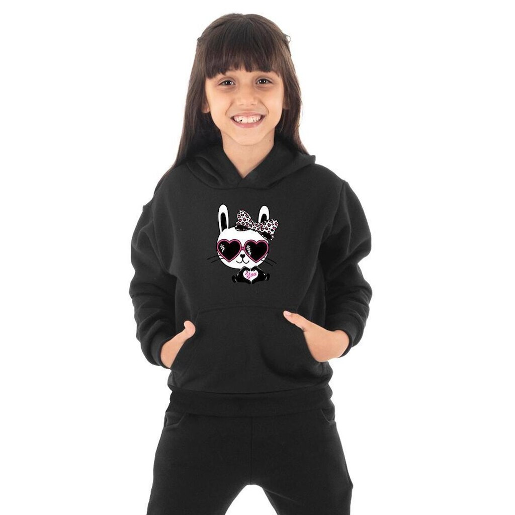 Moletom Infantil Canguru Menina Panda Óculos Benellys