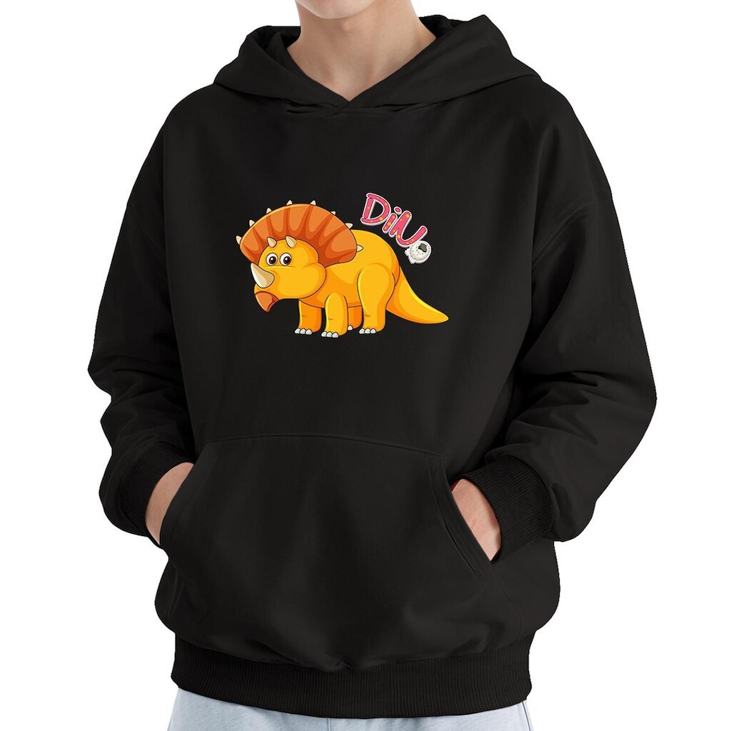 Moletom Infantil Canguru Menino Algodão Estampa Dino