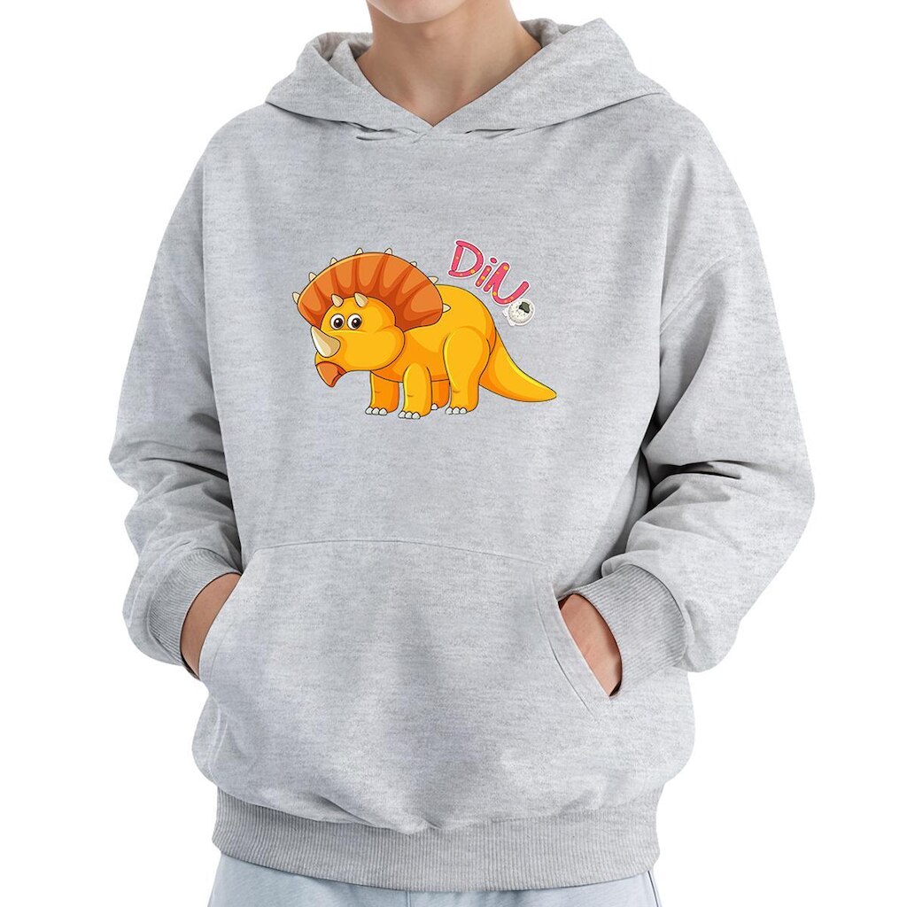 Moletom Infantil Canguru Menino Algodão Estampa Dino
