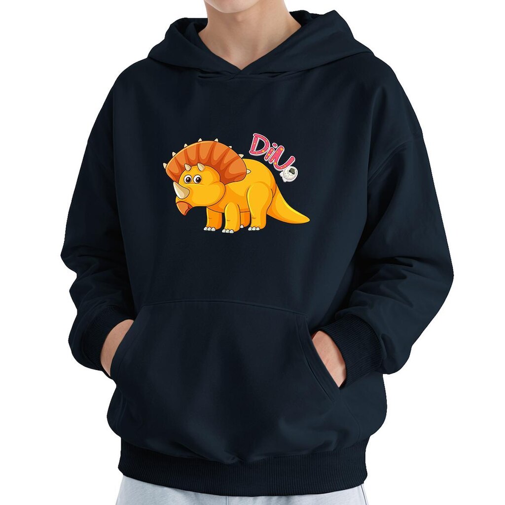 Moletom Infantil Canguru Menino Algodão Estampa Dino