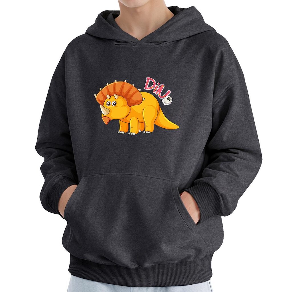 Moletom Infantil Canguru Menino Algodão Estampa Dino